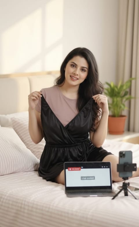 শর্ট প্রিমিয়াম সিল্ক সাটিন নাইটি