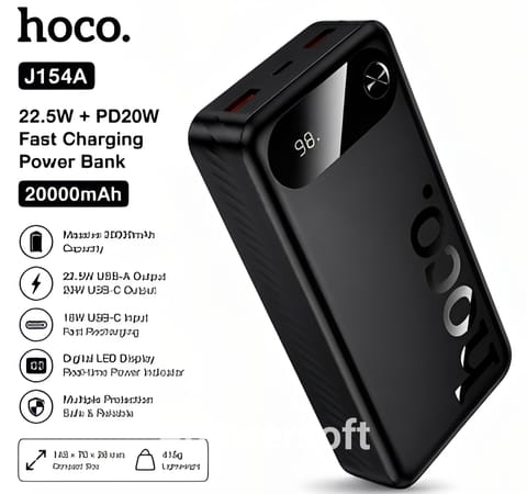 Hoco J154a 22.5w+PD20w 20000mah Powerbank