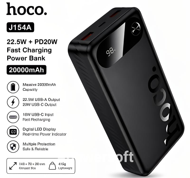 Hoco J154a 22.5w+PD20w 20000mah Powerbank