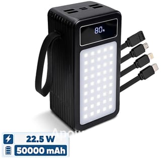 PZX V89s 50000mAh Power Bank with 22.5W PD Fast Charging & LED Camping Light 3
