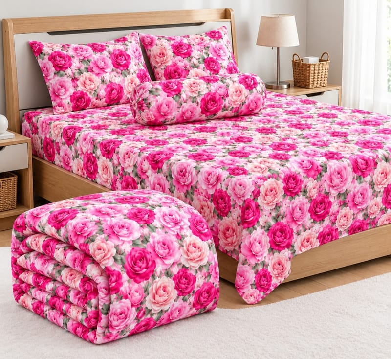 5 Pieces 3D Print Comforter Set