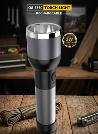 One Stars Torch Light Os-8860 Rechargeable Voltage : 100v to 250 V 2