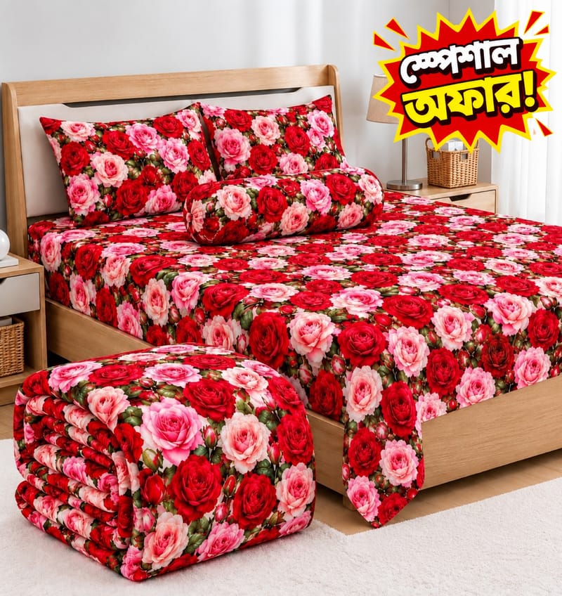5 Pieces 3D Print Comforter Set