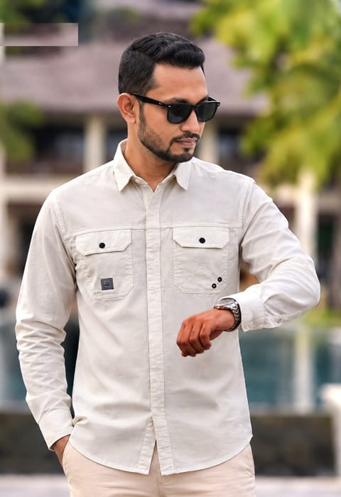 Premium Kaiser Cotton Double Pocket Shirt