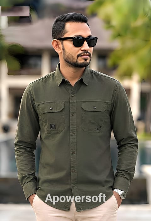 Premium Kaiser Cotton Double Pocket Shirt