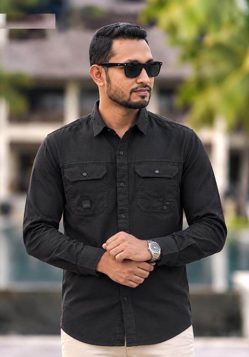 Premium Kaiser Cotton Double Pocket Shirt