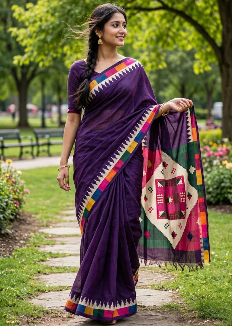 Chanderi Silk Saree With Blause Pcs