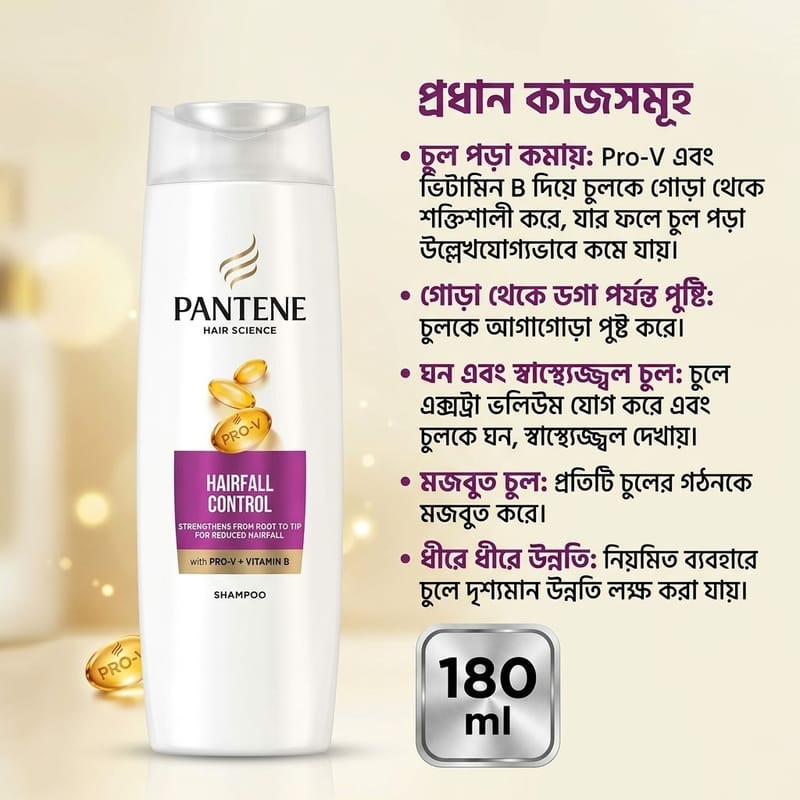 Pantene Advanced Hairfall Solution Hairfall Control Shampoo 180ml