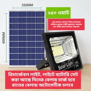 Solar Flood Rechargeable Light With Solar Panel 1
