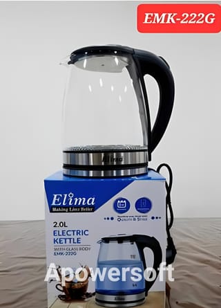Elima EMK-222G Cordless Electric Glass Body Kettle - 2 Liter 2