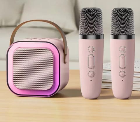 🎤 K12 Karaoke Machine Portable Bluetooth Speaker With Dual Wireless Microphones