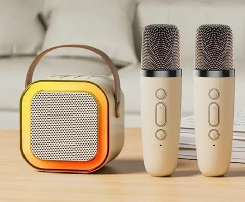 🎤 K12 Karaoke Machine Portable Bluetooth Speaker With Dual Wireless Microphones