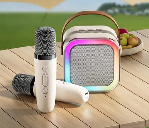 🎤 K12 Karaoke Machine Portable Bluetooth Speaker With Dual Wireless Microphones