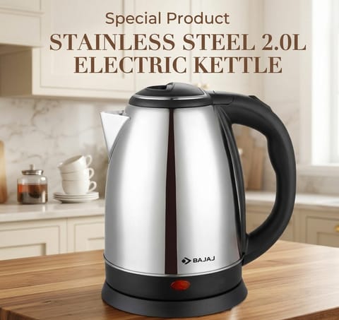 bajaj Stainless Steel 2.0L Electric Kettle