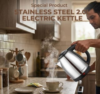bajaj Stainless Steel 2.0L Electric Kettle 2