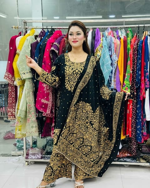 🔥 অনলাইন ভাইরাল গারারা থ্রি-পিস কালেকশন!! 😍