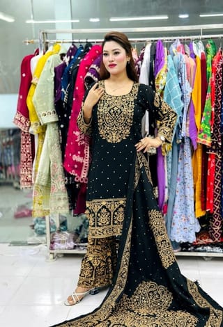 🔥 অনলাইন ভাইরাল গারারা থ্রি-পিস কালেকশন!! 😍 2