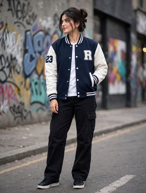 Stylish Cotton Varsity Jacket