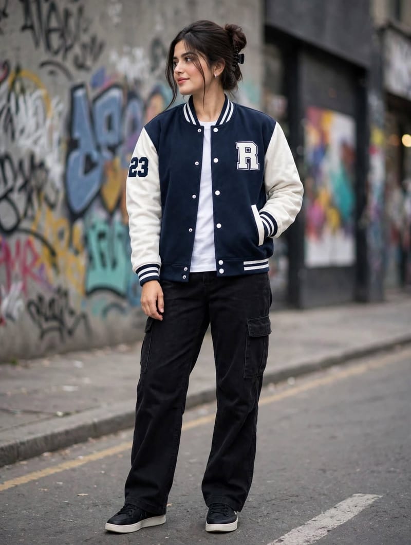 Stylish Cotton Varsity Jacket