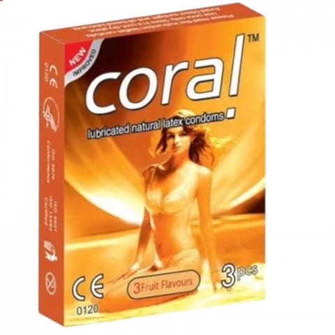 Coral Condom 3 fruit flavors (1 Packet,,3ps