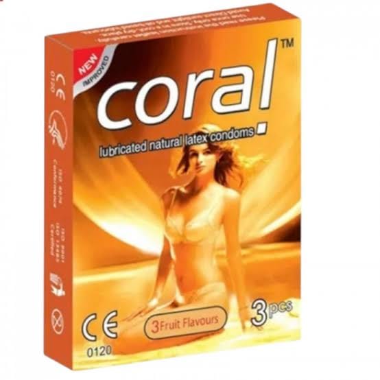 Coral Condom 3 fruit flavors (1 Packet,,3ps