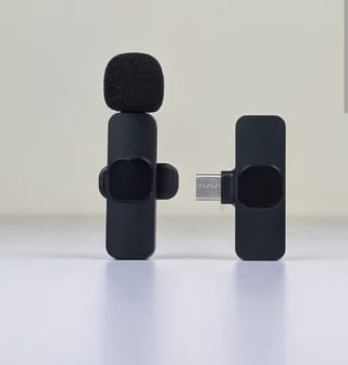 Wireless MicrophoK8 Wireless Microphone for YouTube Vlogging, Video Recording Online Classes with Noise Cancellation Mic Supports (Type C)ne 2